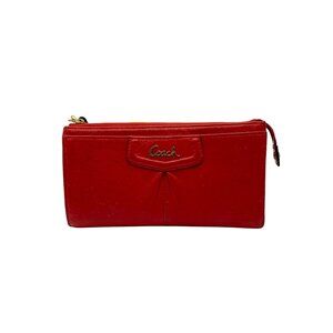 Coach Red Cherry Leather Ashley Zippy Wristlet